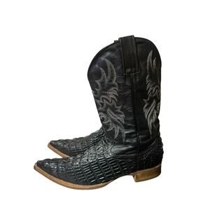 El Granero Crocodile Alligator Leather Western Boots Size Mens US 10.5 Mex 29.5